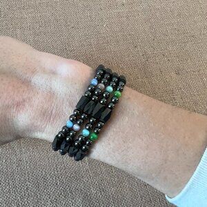 magnetic hematite wrap bracelet colorful beads